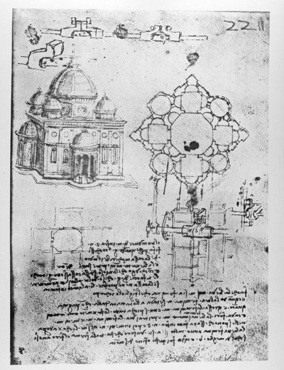 Conception pour une église, fol. 4r - Leonardo da Vinci